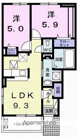 中村家 土佐 Ⅱ(2LDK/1階)の間取り写真