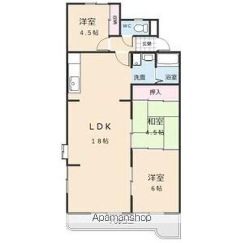 本通マンション(3LDK/2階)の間取り写真