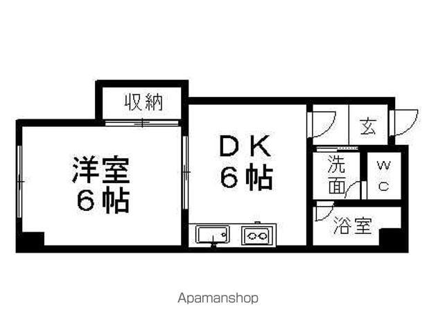 ノースランド桑島Ⅱ(1DK/4階)の間取り写真