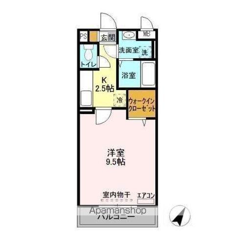 メルベーユ・ソフィア(1K/3階)の間取り写真