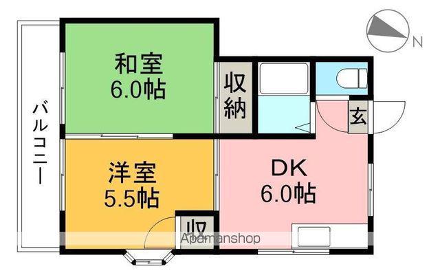 ピープルハウスⅠ(2DK/3階)の間取り写真