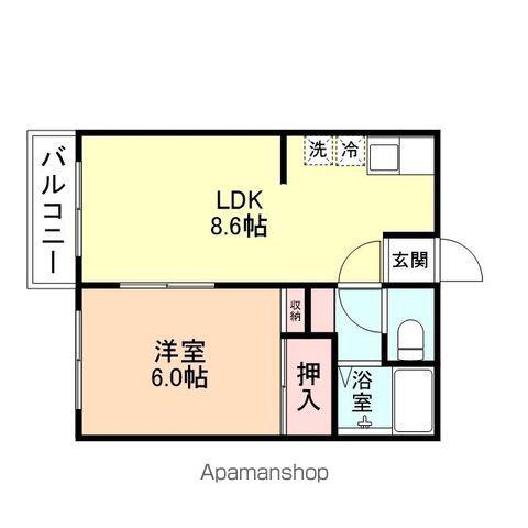 フォーブル山室(1LDK/2階)の間取り写真