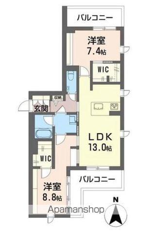 ルルーディア高円寺(2LDK/2階)の間取り写真