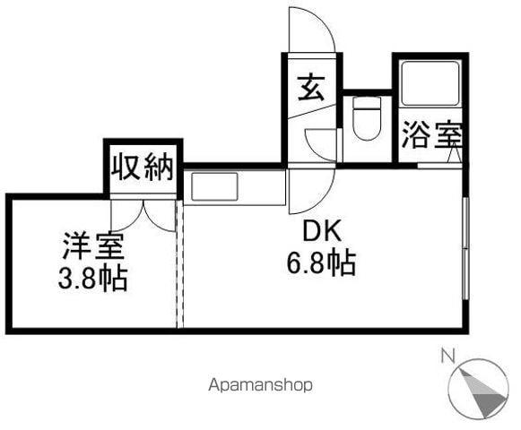 パルコート平岸411(1DK/5階)の間取り写真