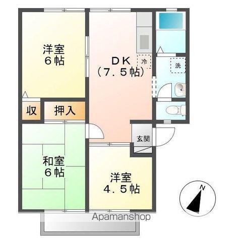 ウィンディア高尾(3DK/1階)の間取り写真