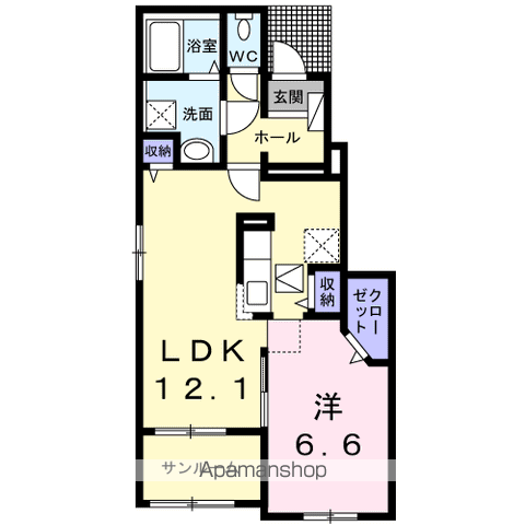 カーサ フールー(1LDK/1階)の間取り写真