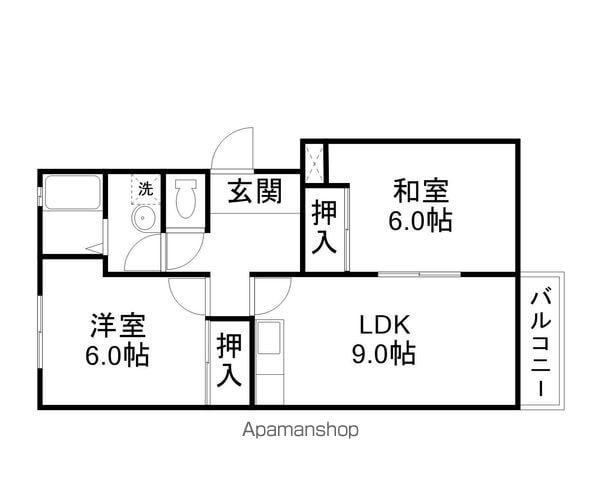 東英ハイツ参番館(2DK/2階)の間取り写真