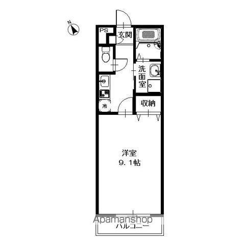 アムール フジ(ワンルーム/2階)の間取り写真