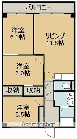 第1シャトウはまなす(3LDK/3階)の間取り写真