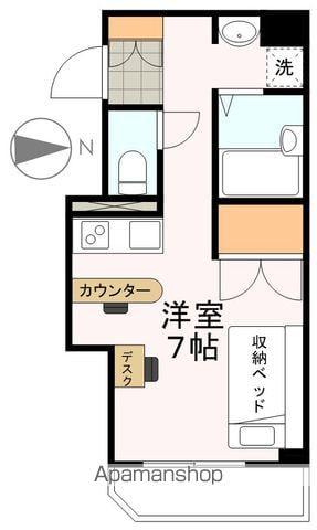 柏木YKハイツ(1K/3階)の間取り写真