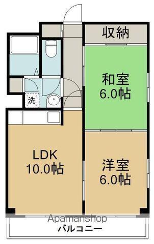 もんでんハイツB(2LDK/2階)の間取り写真