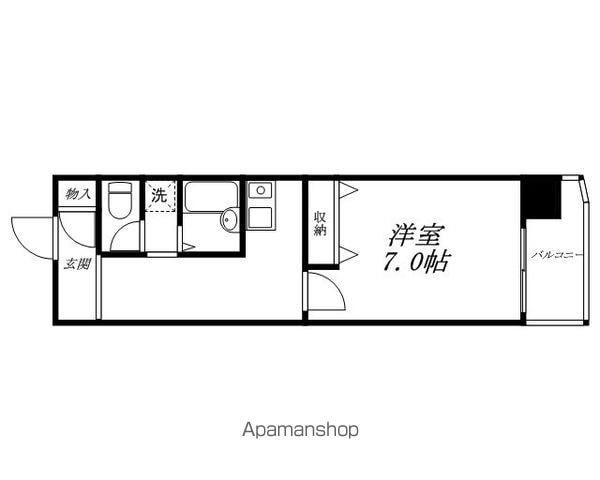 ふじとぴあ(1K/3階)の間取り写真