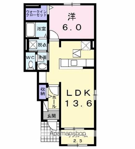 トルテ・ポワール弐番館(1LDK/1階)の間取り写真