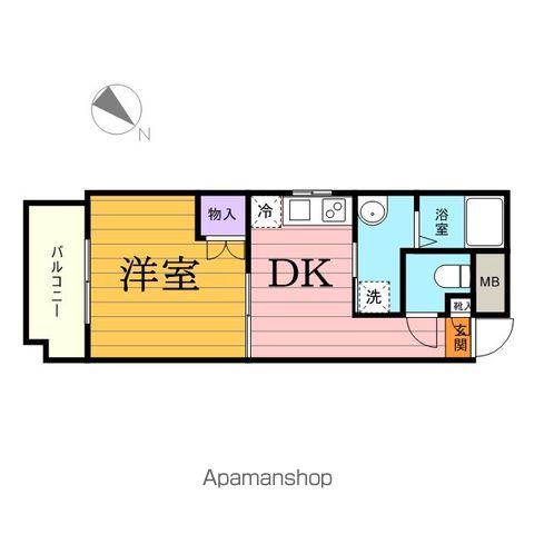 ウィンベルデュエット松戸(1DK/4階)の間取り写真