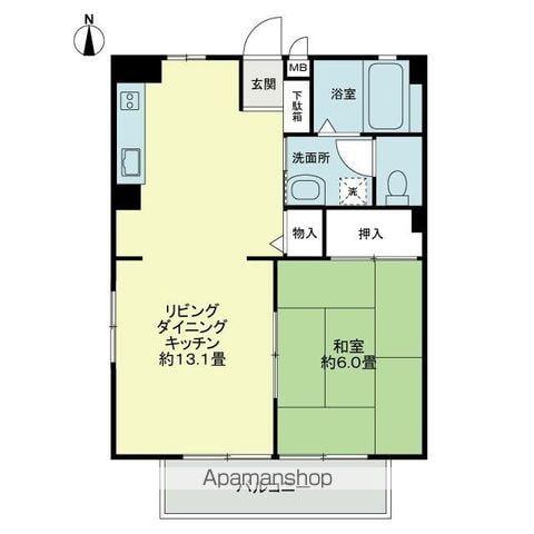 フォブールくさか(1LDK/2階)の間取り写真
