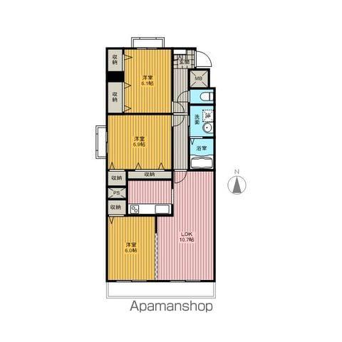 パールヒルズ大森(3LDK/8階)の間取り写真