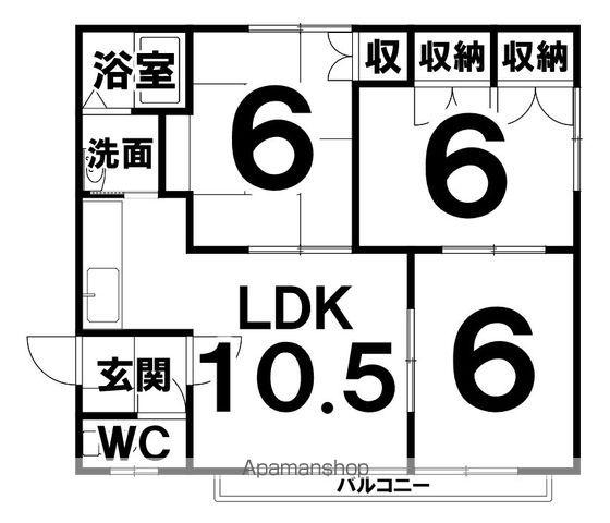 エレガンスわかな(3LDK/1階)の間取り写真
