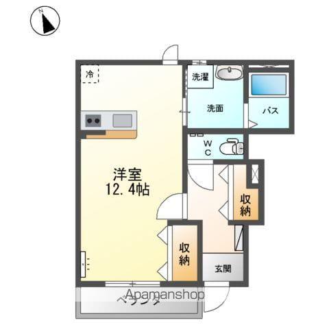 グレイスハイム(ワンルーム/1階)の間取り写真