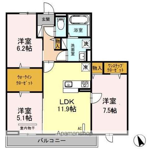 クレストステージ東大宮(3LDK/3階)の間取り写真