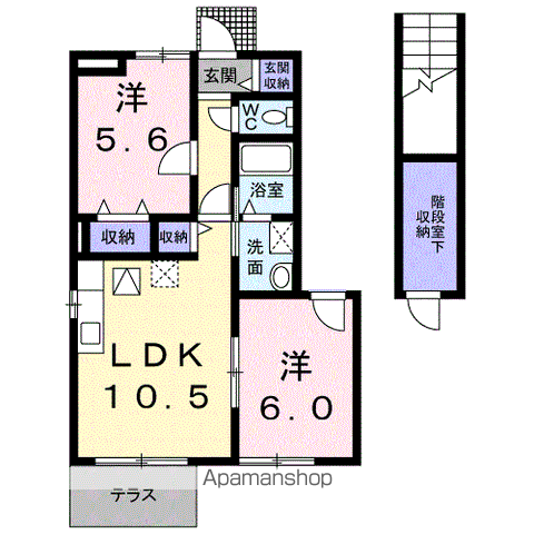 フエンテ・リラ(2LDK/1階)の間取り写真