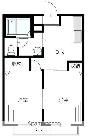 ディアス高円寺(2DK/1階)の間取り写真
