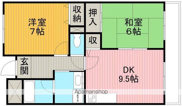 ユマン蛍苑(2DK/1階)の間取り写真