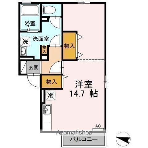 エクセル東尾道 A棟(ワンルーム/2階)の間取り写真