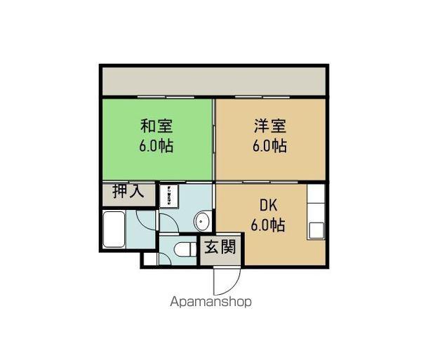 メゾンラモナド(2DK/3階)の間取り写真