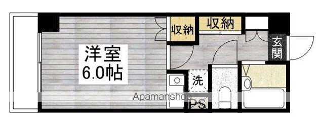 ヴェルドミール新富(ワンルーム/1階)の間取り写真