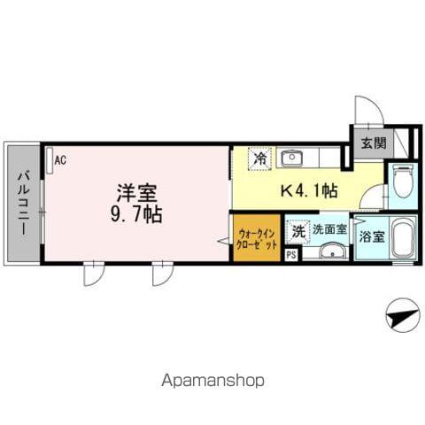 D-ROOMHIROO(1K/2階)の間取り写真