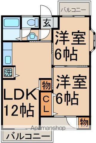 グランドハイム8(2LDK/2階)の間取り写真
