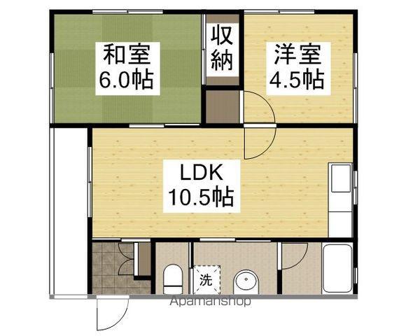 シャリテホサキ(2LDK/2階)の間取り写真