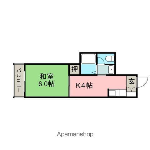 北原ビル(1K/3階)の間取り写真