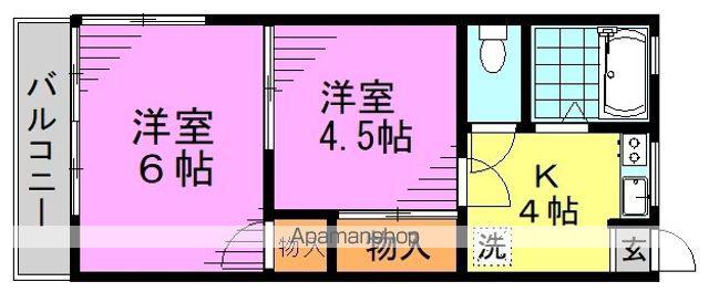 第2山崎ハイツ(2K/2階)の間取り写真