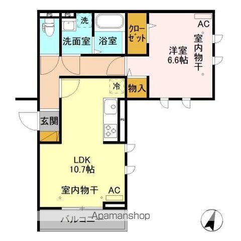 セジュール小張木(1LDK/3階)の間取り写真