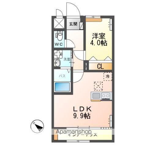 グラティテュード・K(1LDK/1階)の間取り写真
