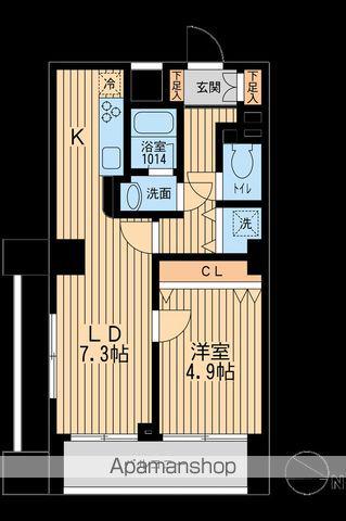 KDXレジデンス幡ヶ谷(1LDK/13階)の間取り写真