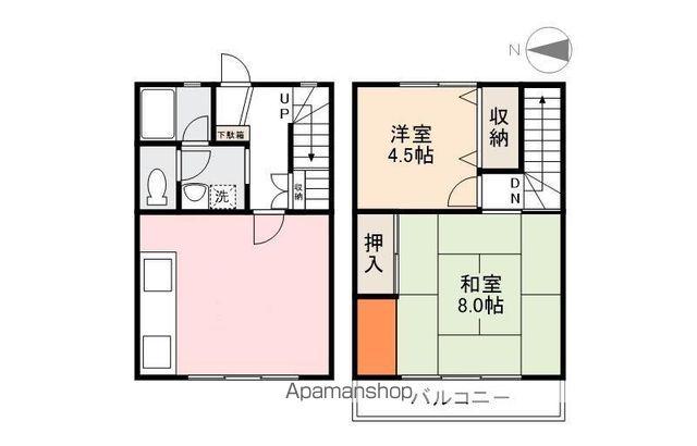 パルデンス木太(2LDK/1階)の間取り写真