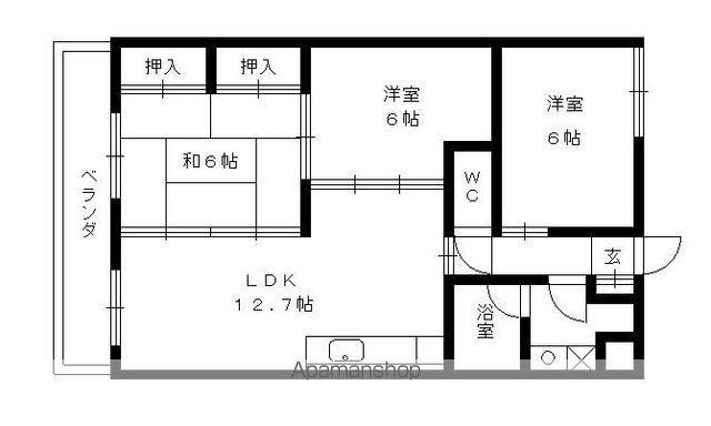 ロイヤルビレッジ山甚(3LDK/3階)の間取り写真
