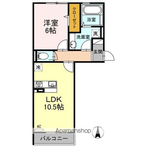 ロイジェントパークスレイクタウンⅢD(1LDK/3階)の間取り写真