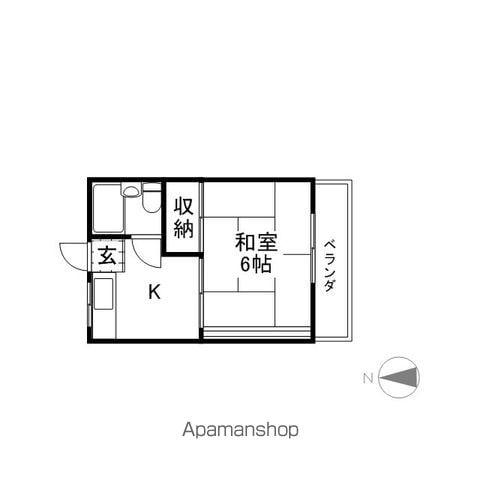 シャルム唐橋(1K/2階)の間取り写真