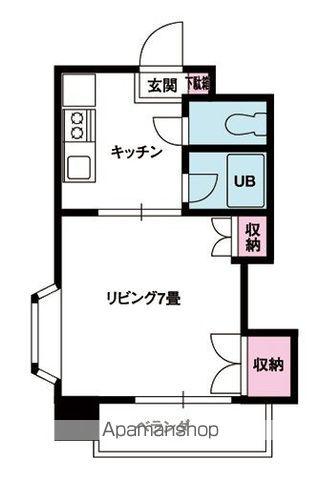 ジョイフル東野(1K/4階)の間取り写真