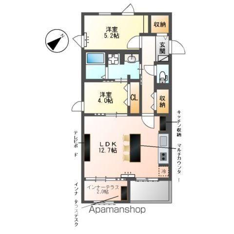ラ・セルリアン(2LDK/2階)の間取り写真