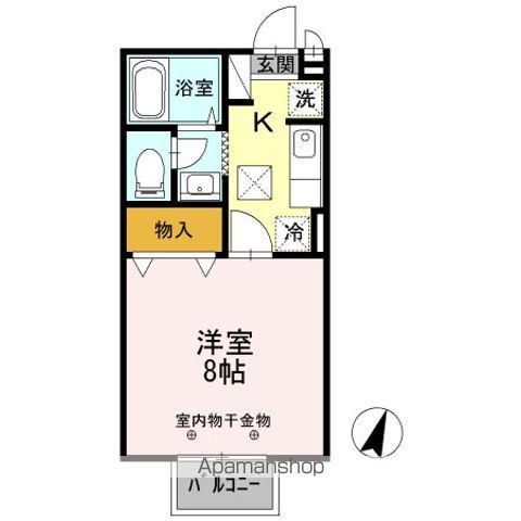 MAISON ウエスト(1K/1階)の間取り写真