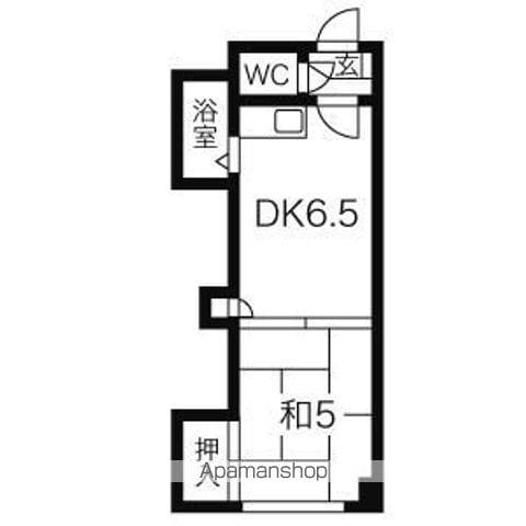 ケンタク北16条ビル(1DK/4階)の間取り写真