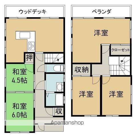 予讃線 丸亀駅 徒歩19分 2階建 築31年(5LDK)の間取り写真
