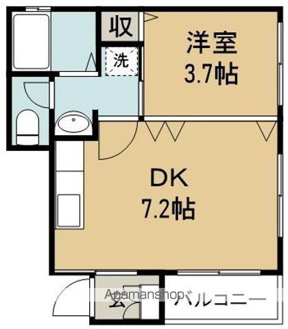 ガーデニングハイツ2(1DK/2階)の間取り写真