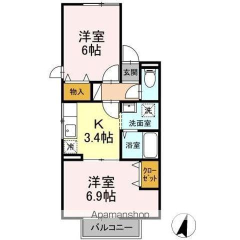 セジュールVIPIN II(2K/1階)の間取り写真