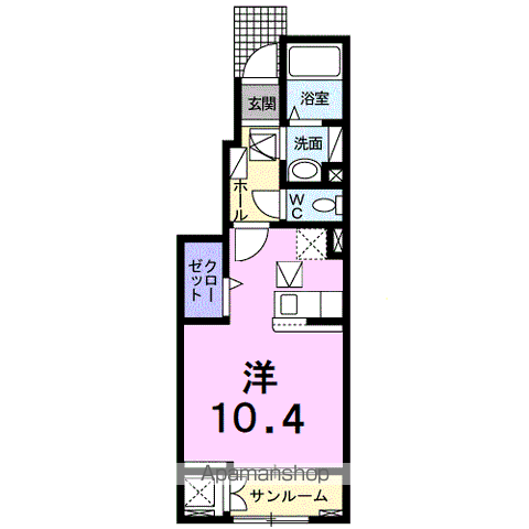 サニーハウスY・K(ワンルーム/1階)の間取り写真