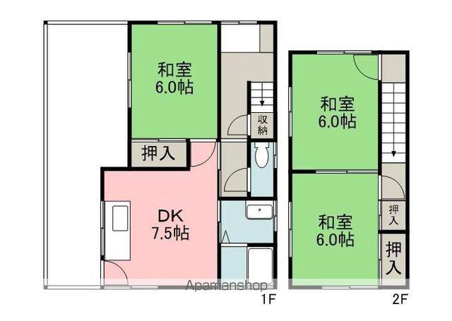 小田貸家（戸坂山根２丁目）(3DK)の間取り写真